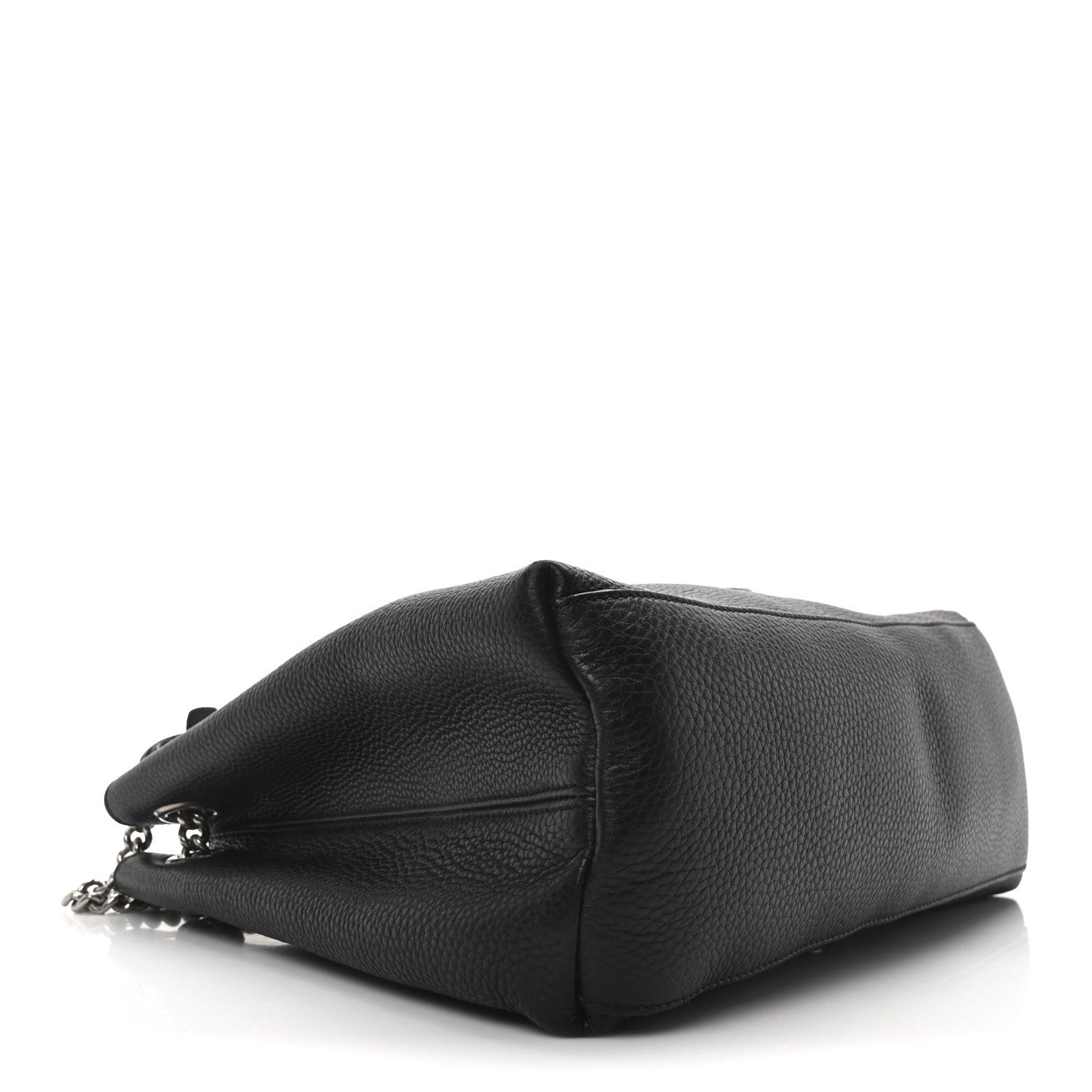 Gucci Pebbled Calfskin Studded Medium Soho Chain Shoulder Bag Black 4 of 11