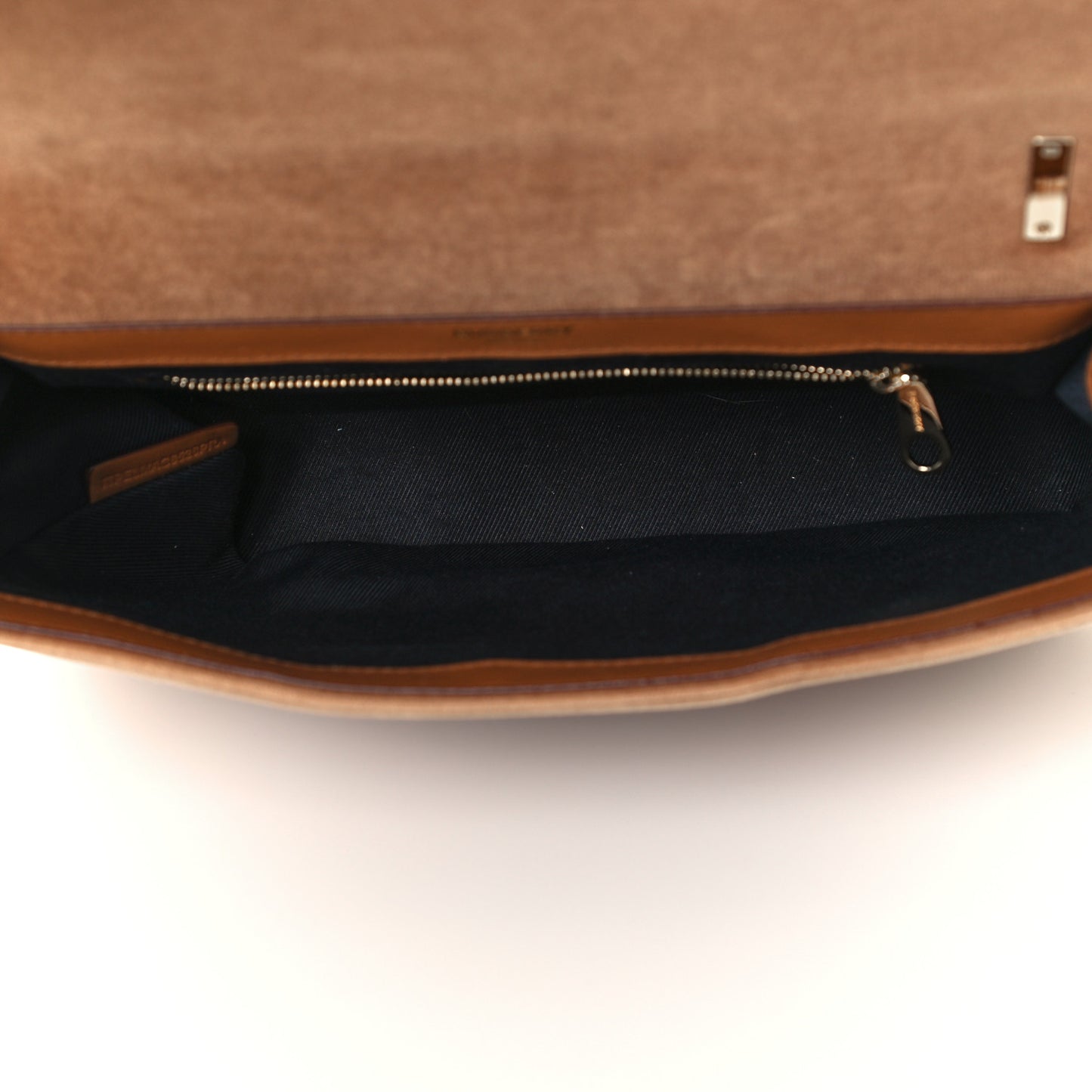 Velvet Quilted Medium Lola Bag Brown