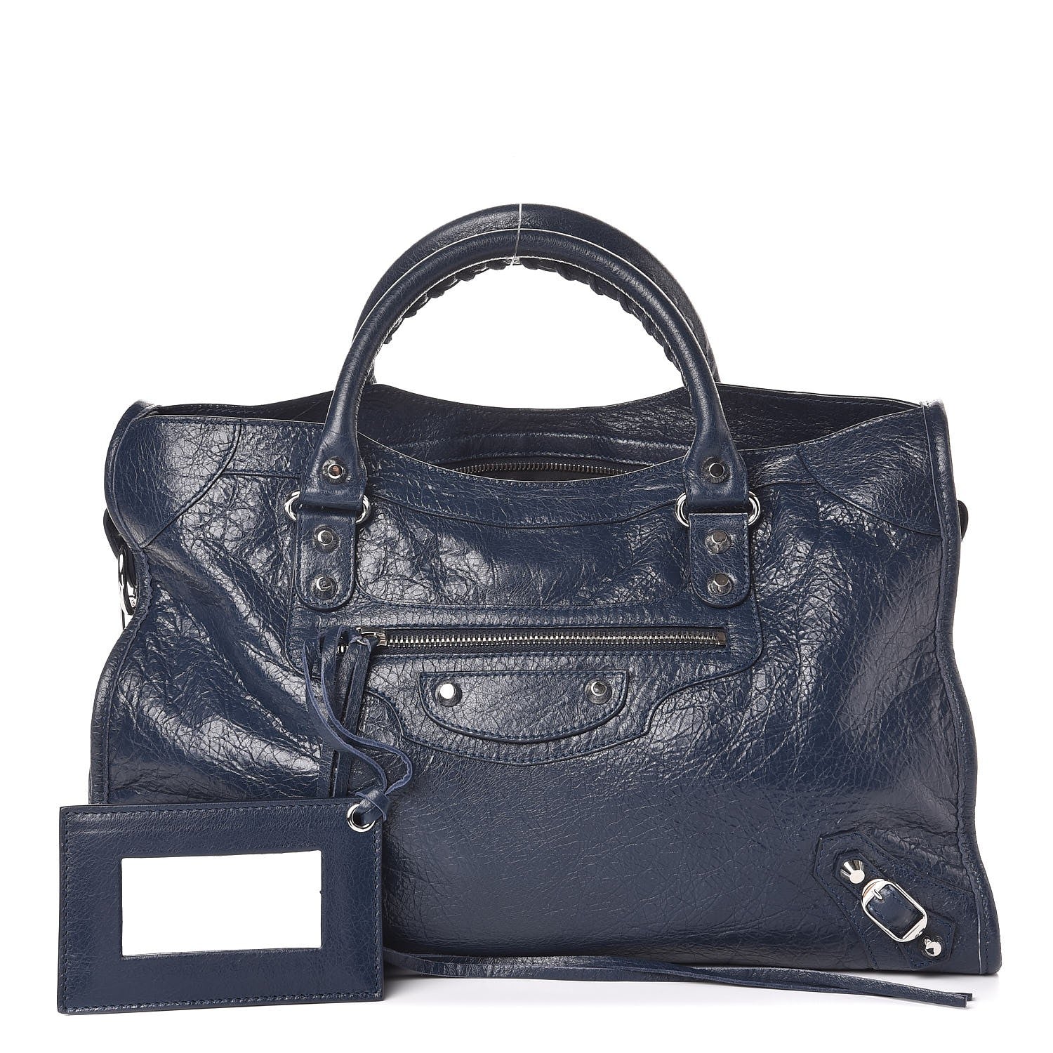 Balenciaga Agneau Classic Silver Hardware City Bleu Obscur 1 of 10
