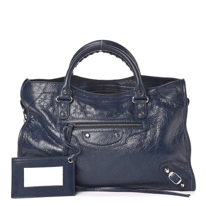Balenciaga Agneau Classic Silver Hardware City Bleu Obscur 1 of 10