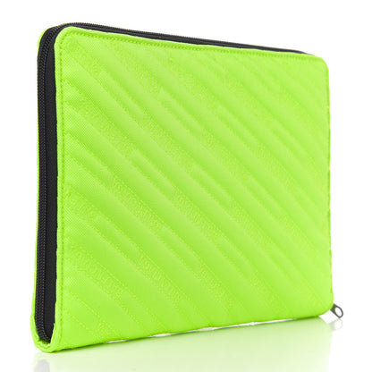 Balenciaga Nylon Logo Matelasse Explorer Zip Around Tablet Pouch Light Fluo Green 5 of 12