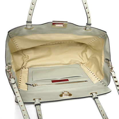 Valentino Garavani Vitello Medium Rockstud Tote Green Tea Sorbet 6 of 8