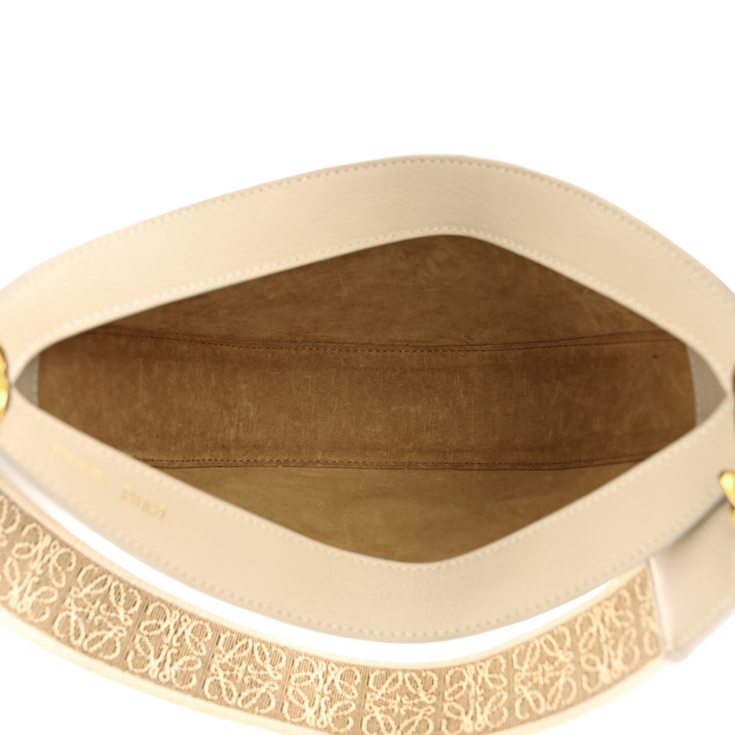Satin Calfskin Jacquard Small Luna Bag Oat