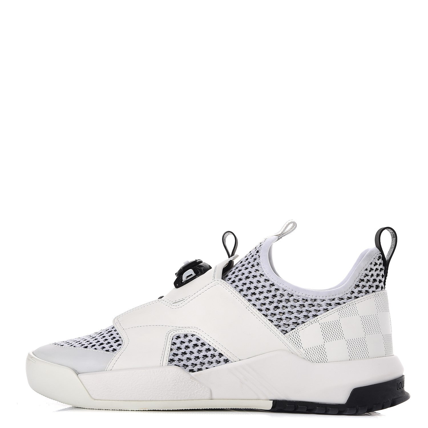 Louis Vuitton Mesh Calfskin Damier Embossed Fuel Power Sneakers 6 White 1 of 13