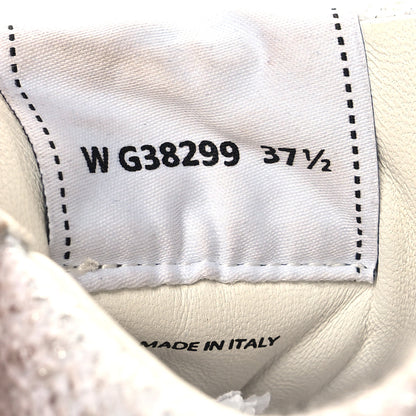 Chanel Painted Iridescent Cotton Tweed Suede Calfskin Womens CC Sneakers 37.5 White Silver Multicolor 6 of 8