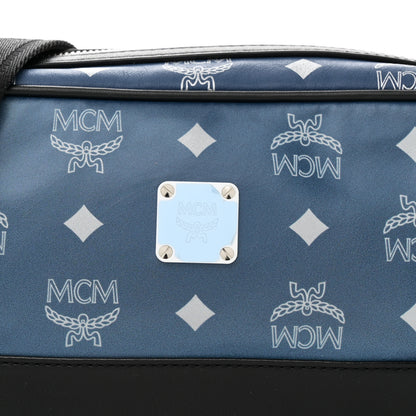 MCM Visetos Reflective Nylon Small Crossbody Estate Blue 7 of 9