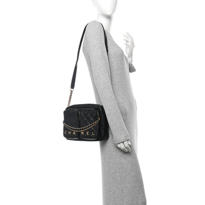 Chanel Calfskin Quilted Large Camera Case Black 2 of 10