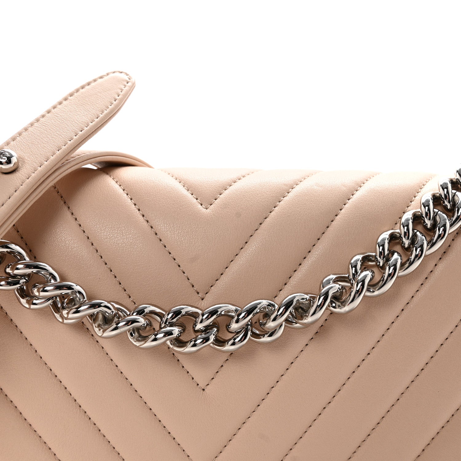 Chanel Calfskin Chevron Quilted New Medium Boy Flap Beige 8 of 10