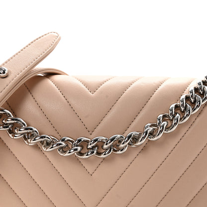 Chanel Calfskin Chevron Quilted New Medium Boy Flap Beige 8 of 10