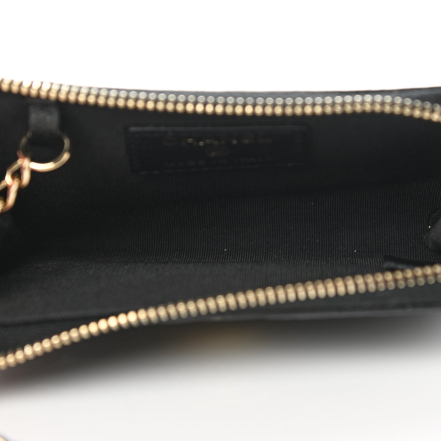 Caviar Camellia Embossed Key Holder Case Black