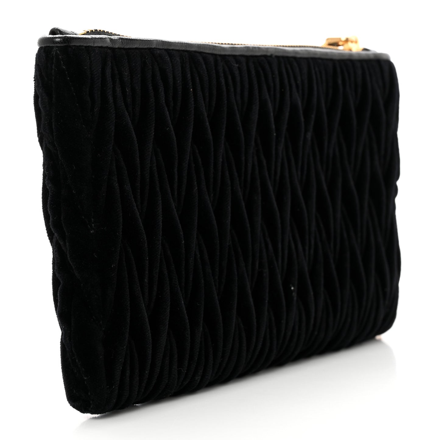 Velvet Matelasse Wristlet Black