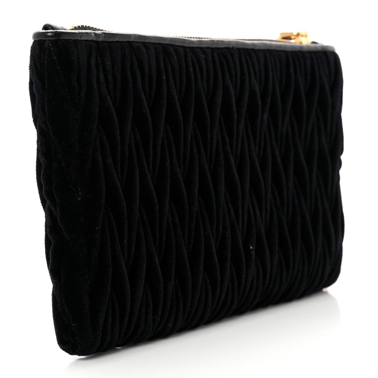 Miu Miu Velvet Matelasse Wristlet Black 3 of 7