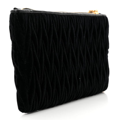 Miu Miu Velvet Matelasse Wristlet Black 3 of 7