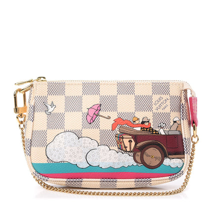 Louis Vuitton Damier Azur 2015 Christmas Animation Mini Pochette Accessories 1 of 8