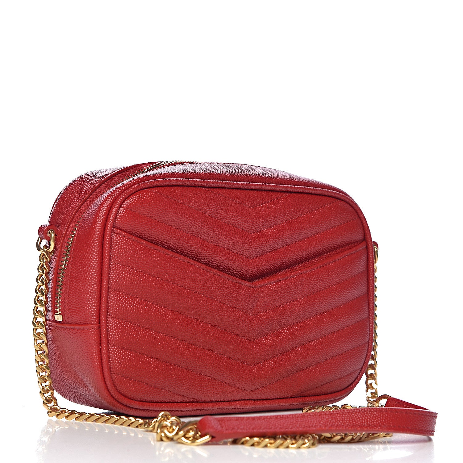 Saint Laurent Grain De Poudre Matelasse Monogram Mini Lou Camera Bag Eros Red 3 of 11