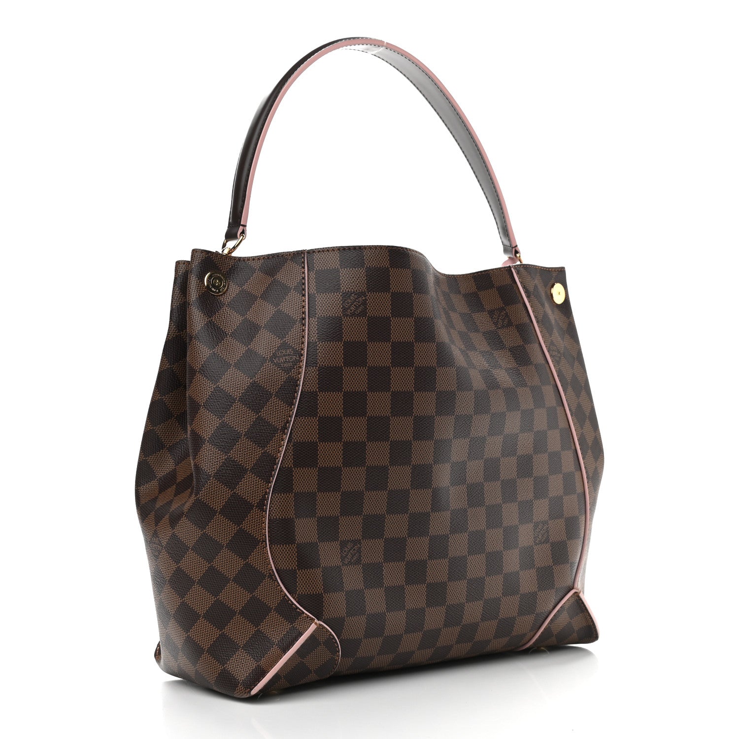 Louis Vuitton Damier Ebene Caissa Hobo Rose Ballerine 3 of 13