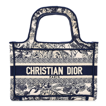 Christian Dior Canvas Embroidered Mini Toile De Jouy Book Tote Blue 1 of 9