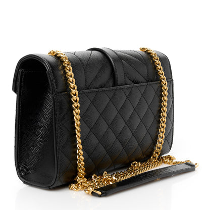 Saint Laurent Grain De Poudre Textured Mixed Matelasse Triquilt Small Monogram Satchel Black 3 of 11