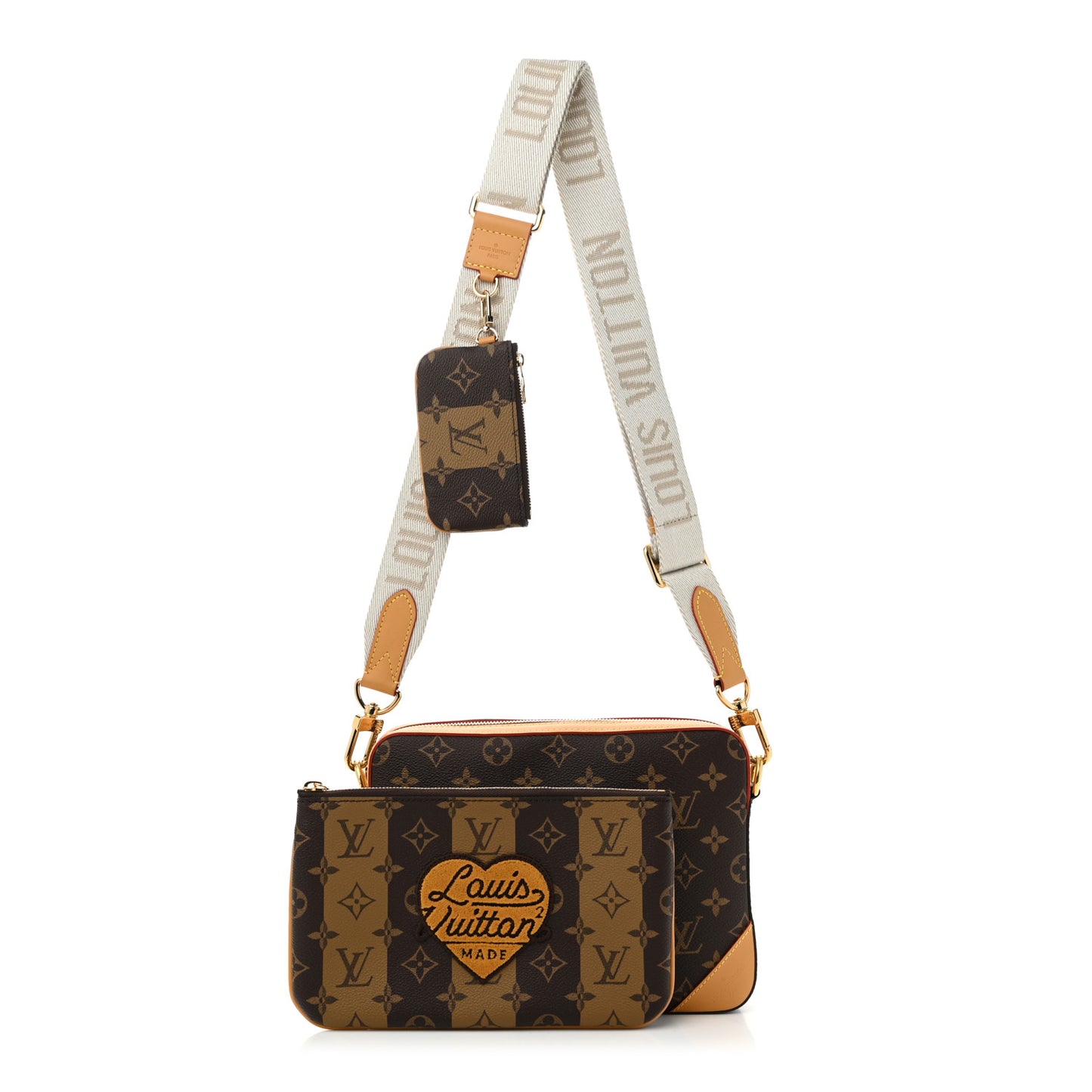 X NIGO Reverse Monogram Stripes Trio Messenger