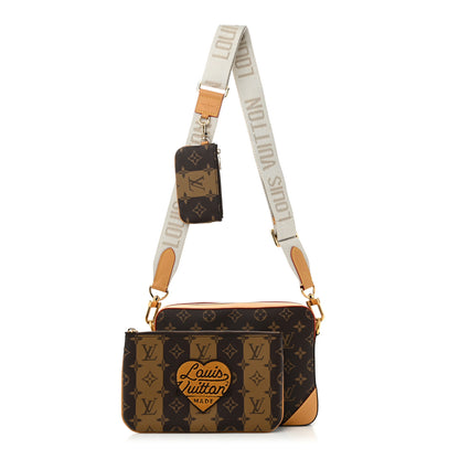 Louis Vuitton X NIGO Reverse Monogram Stripes Trio Messenger 3 of 10