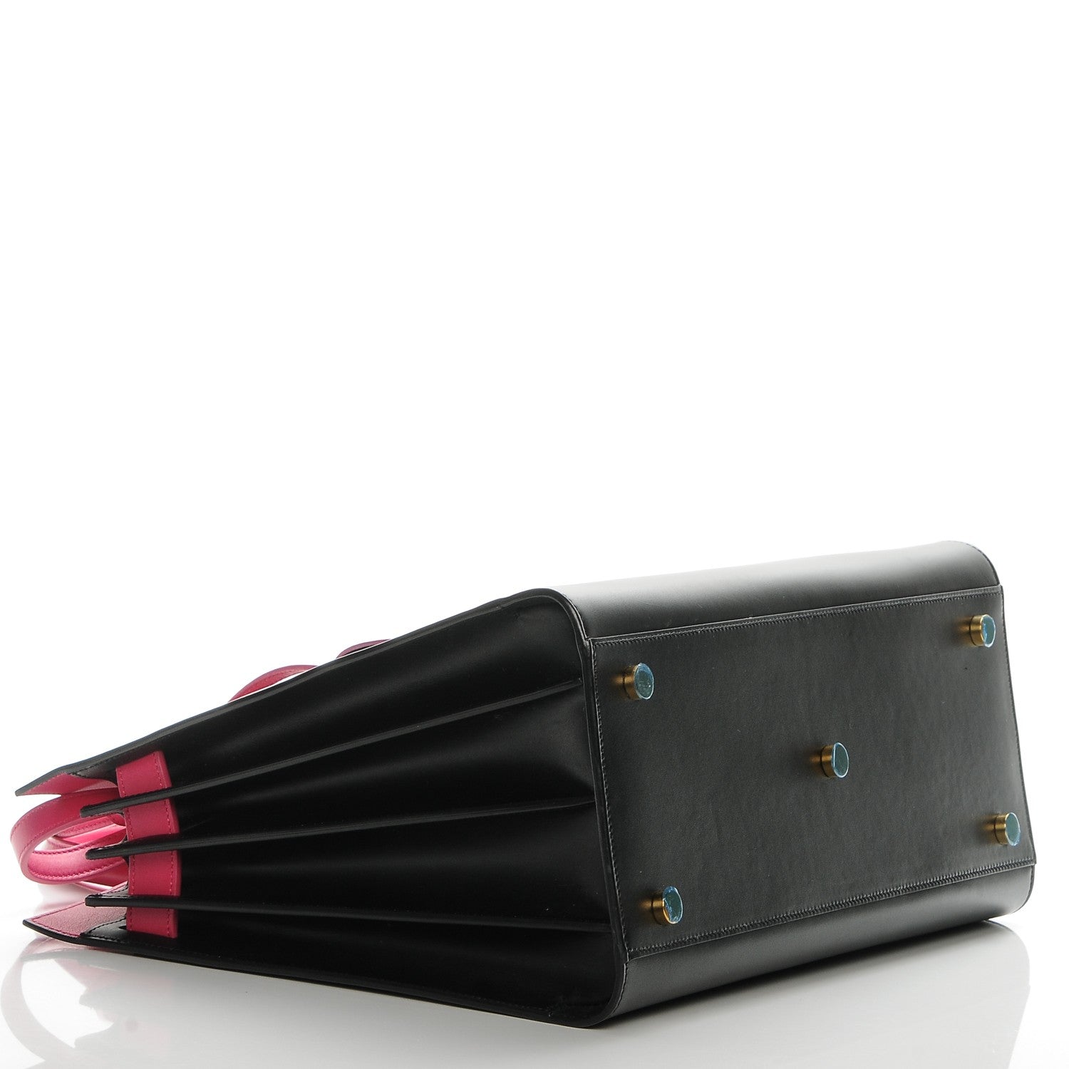 Saint Laurent Grained Calfskin Small Sac De Jour Black Pink 4 of 7