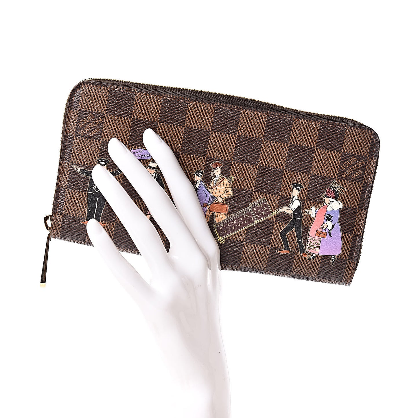 Damier Ebene Illustre Zippy Wallet Violet