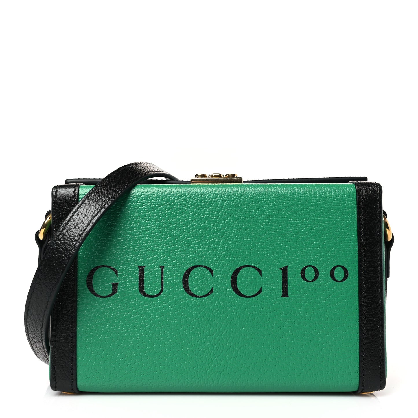 Grained Calfskin Gucci 100 Mini Bag Green