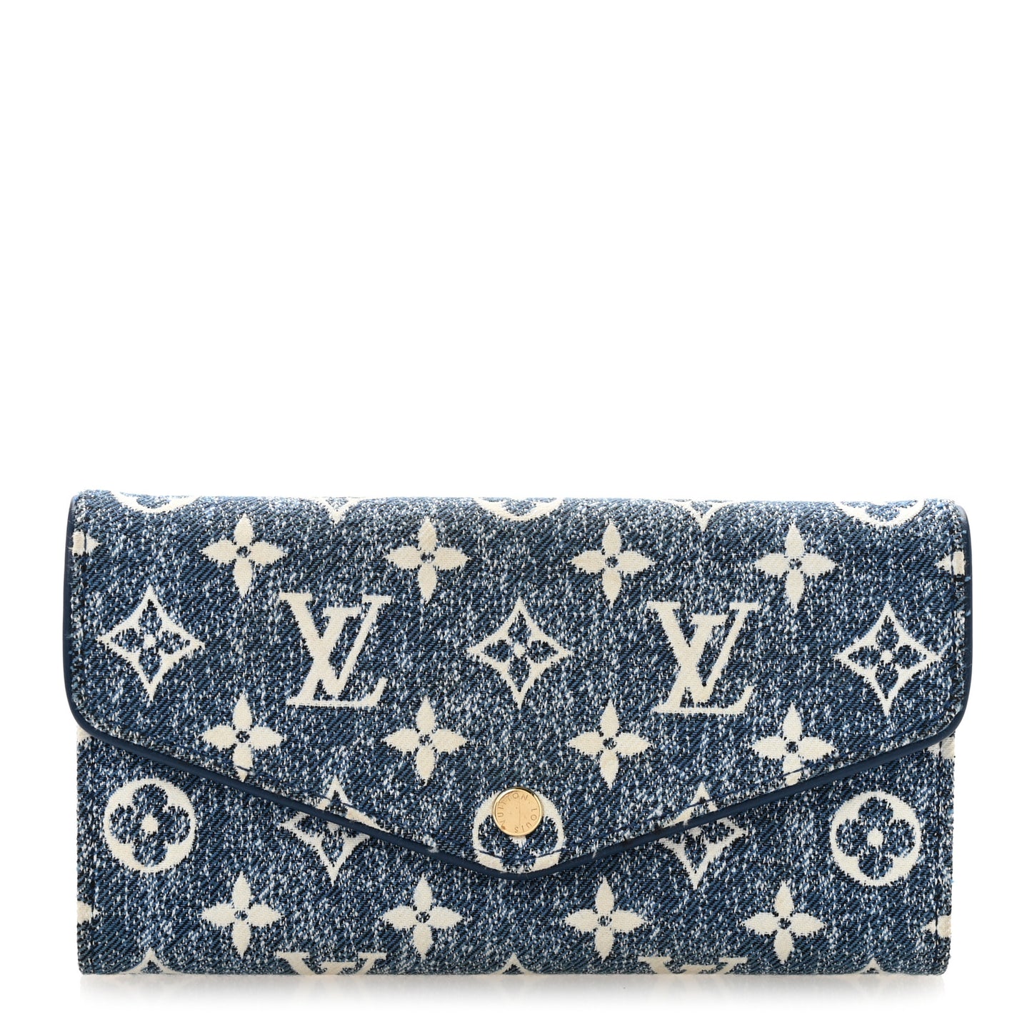 Monogram Jacquard Denim Sarah Wallet Bleu