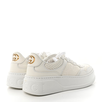 Gucci Calfskin GG Tennis Embossed Perforated Womens Platform 55mm Sneakers Great White 4 of 17