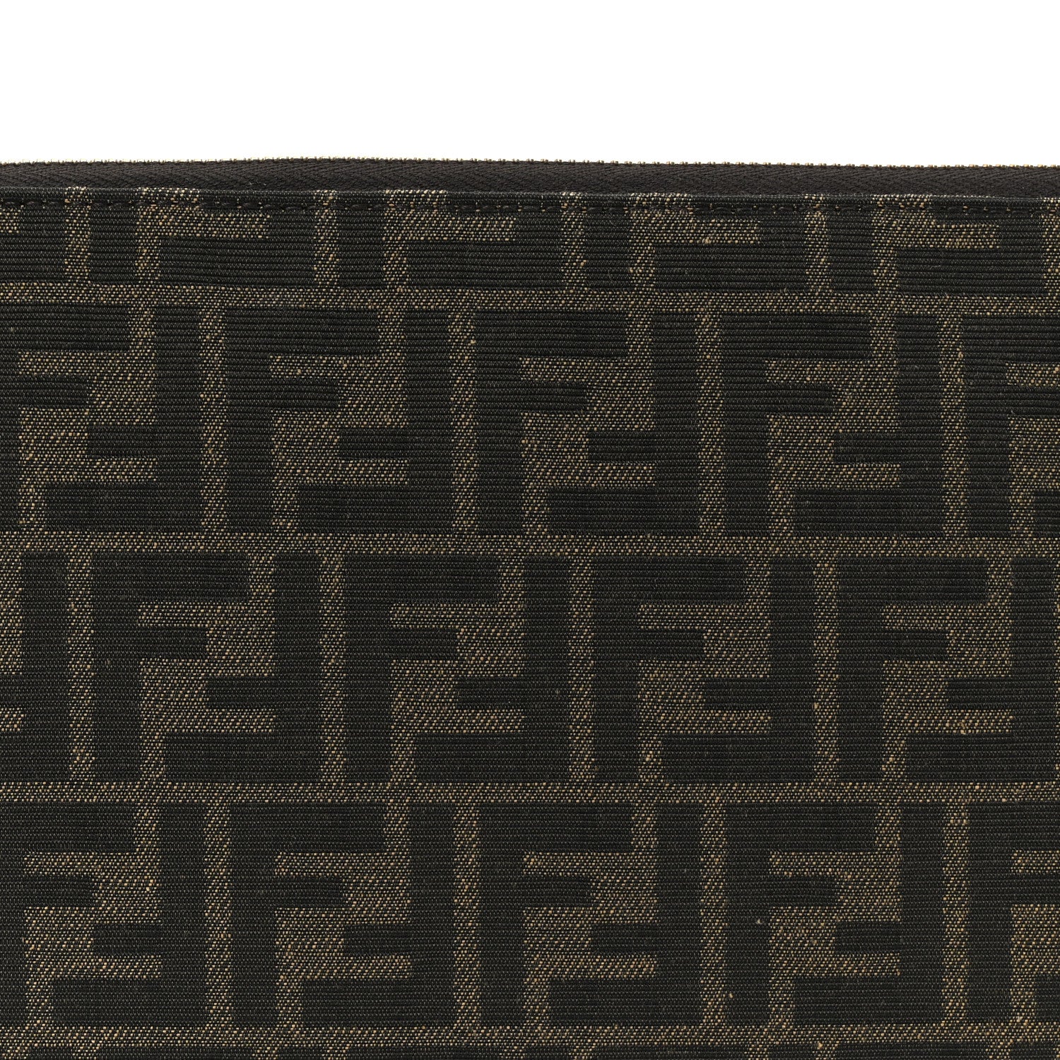 Fendi Fabric Jacquard FF Large Flat Pouch Tobacco Moro Sand 9 of 9