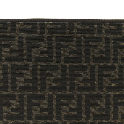 Fendi Fabric Jacquard FF Large Flat Pouch Tobacco Moro Sand 9 of 9