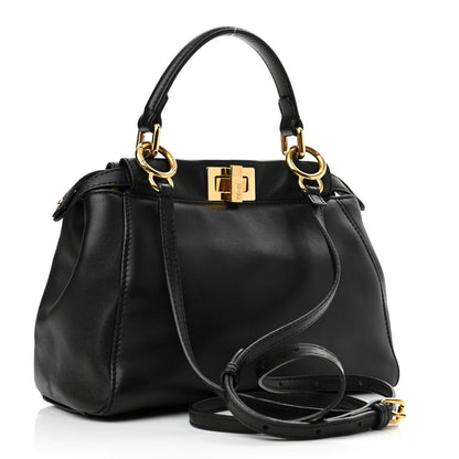 Fendi Nappa Mini Peekaboo Iconic Satchel Black 3 of 11