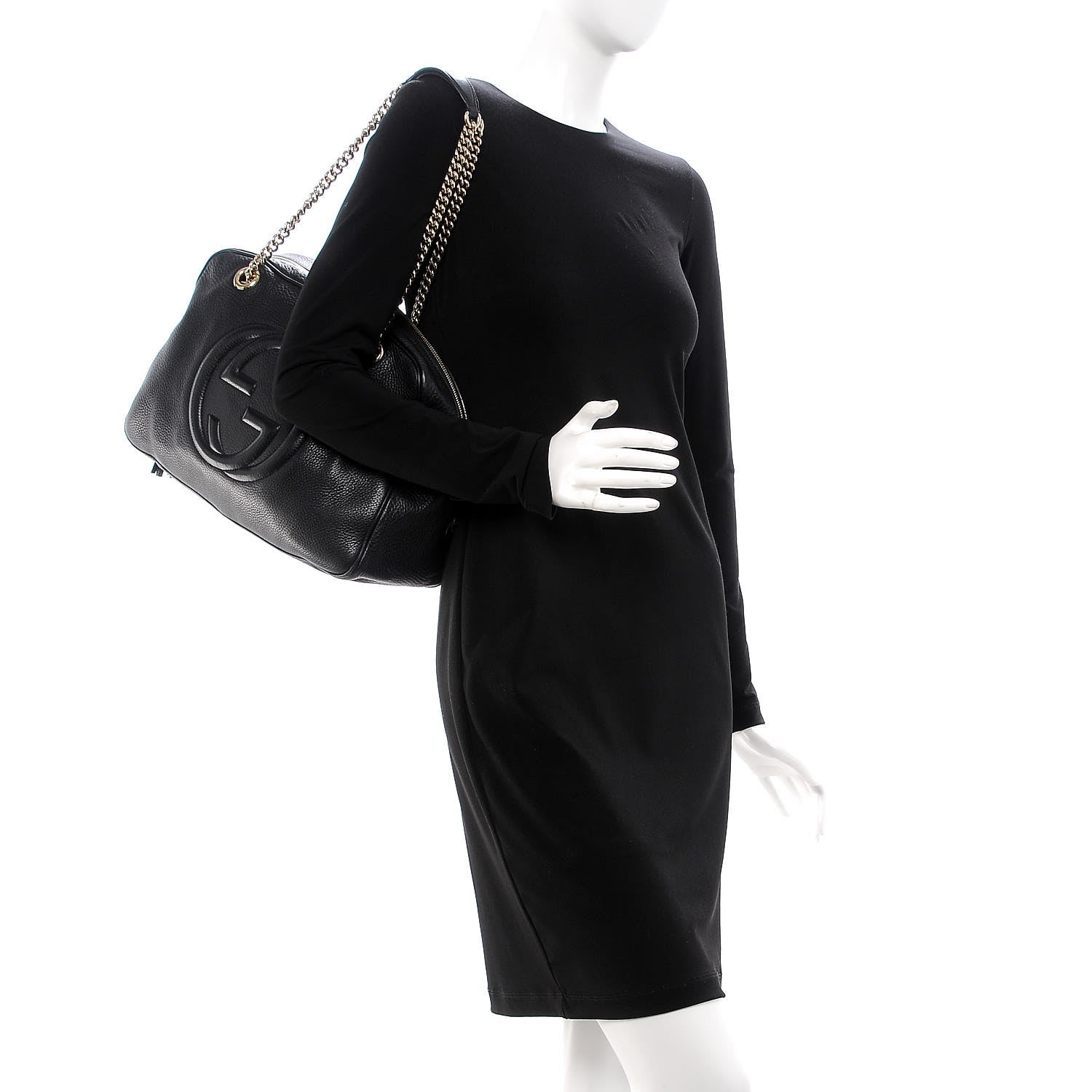 Gucci Pebbled Calfskin Medium Soho Bowler Black 2 of 12