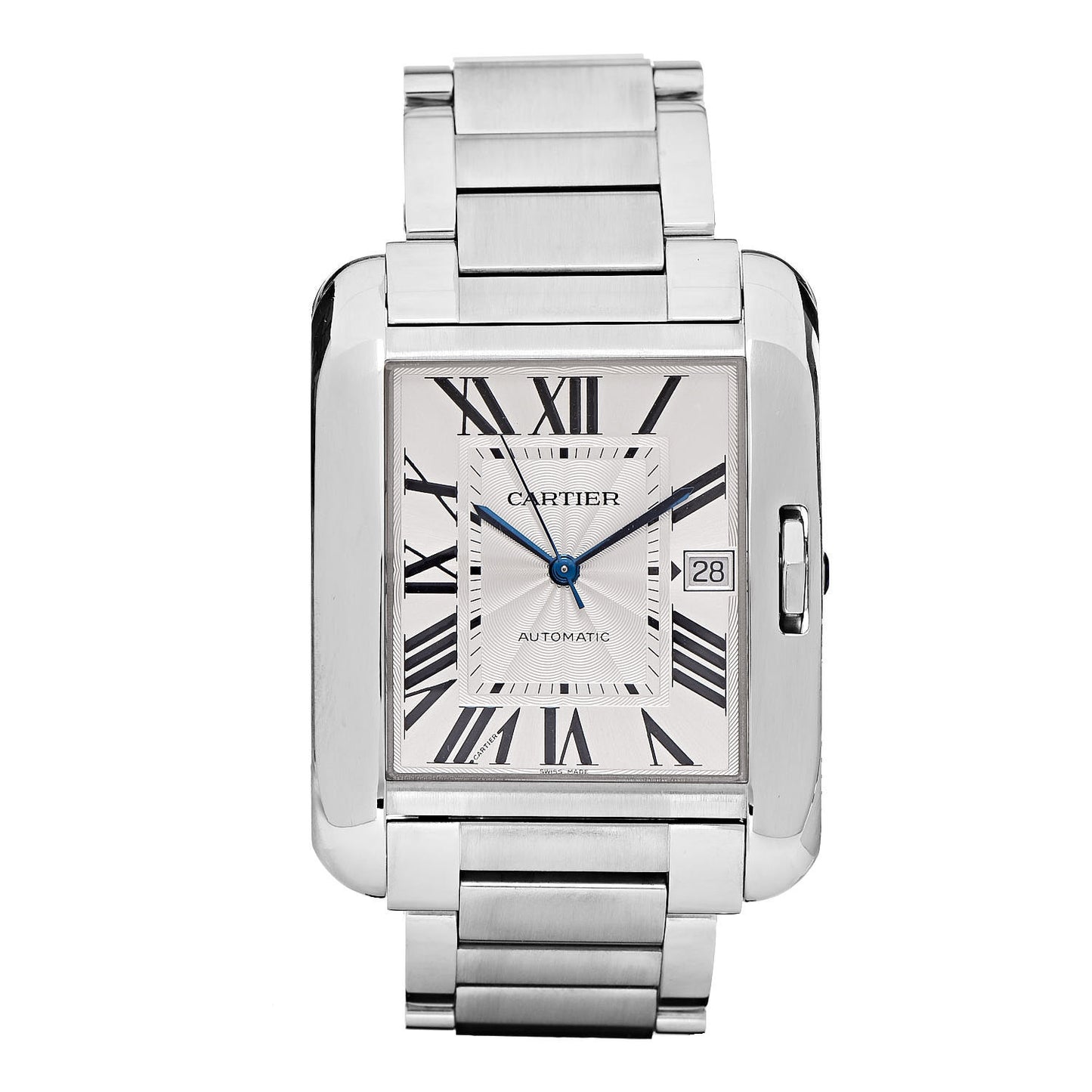 Stainless Steel 36mm Tank Anglaise Automatic Watch