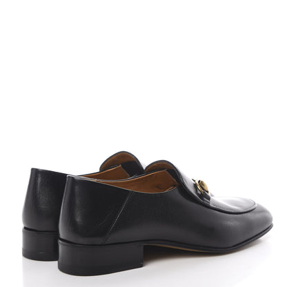 Gucci Goatskin Womens Horsebit Mid-Heel Loafers 37.5 Black 4 of 7