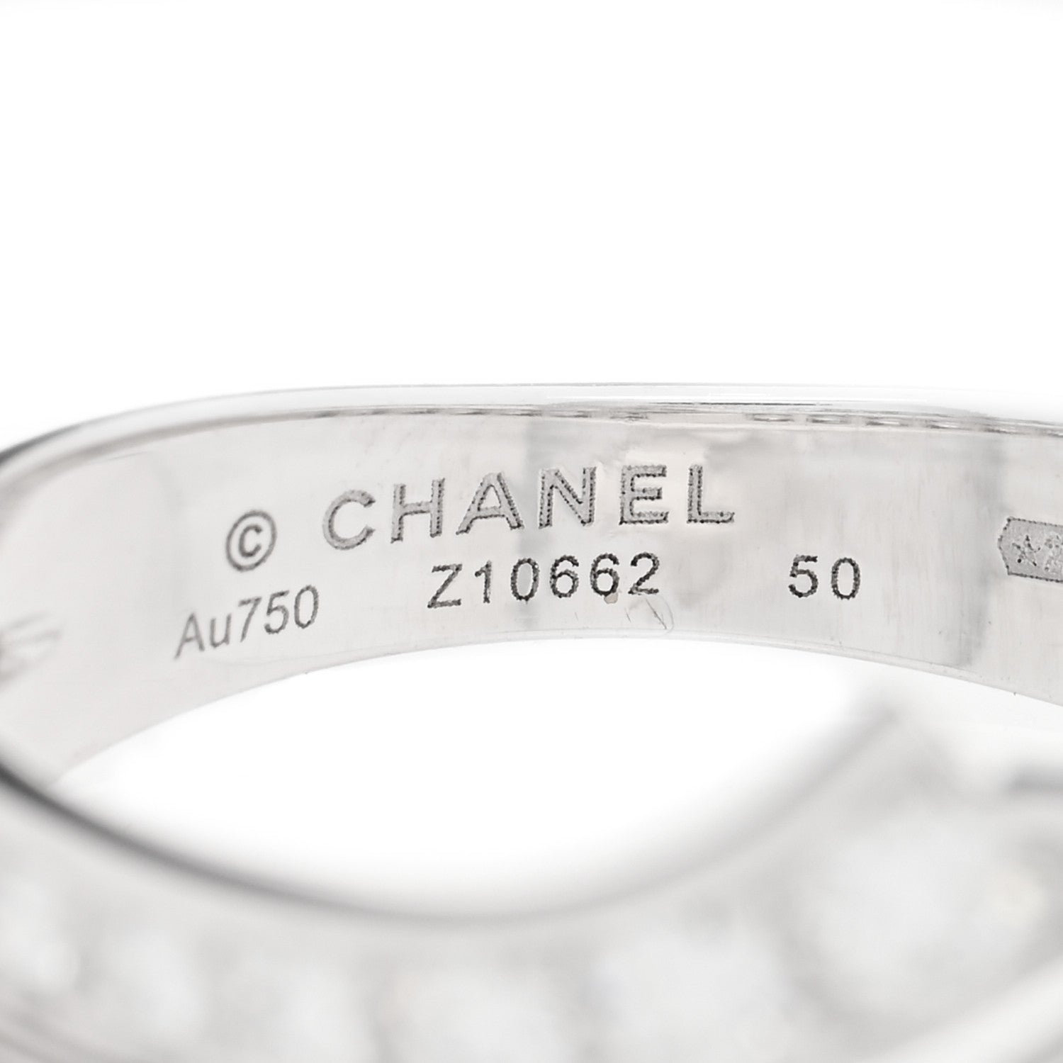 Chanel 18K White Gold Diamond Etolie Filante Ring 50 5.25 4 of 4