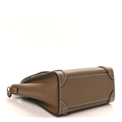 Celine Drummed Calfskin Nano Luggage Souris 3 of 9
