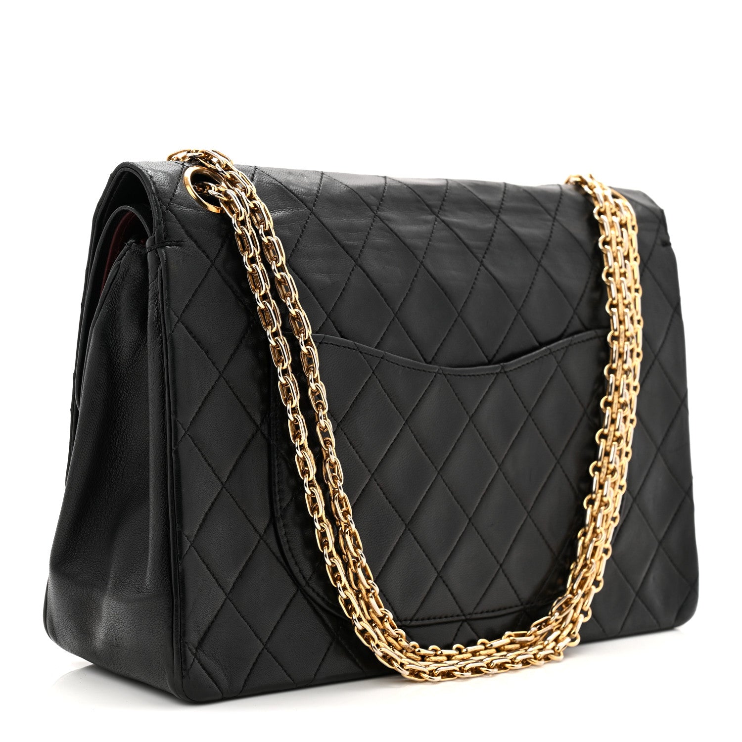 Chanel Lambskin Quilted Medium Double Flap Bijoux Chain Black 3 of 12
