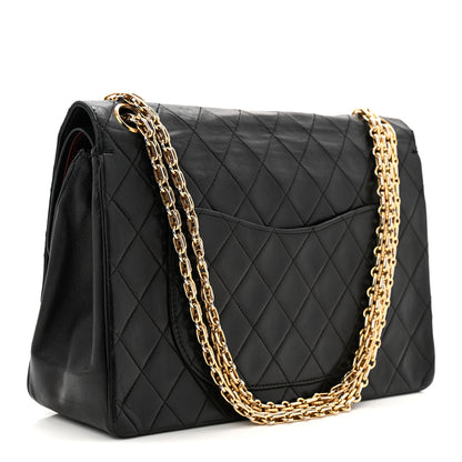 Chanel Lambskin Quilted Medium Double Flap Bijoux Chain Black 3 of 12