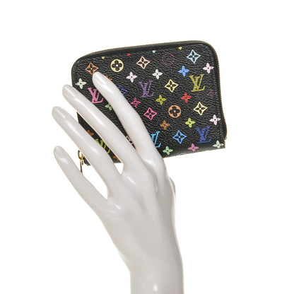 Louis Vuitton Monogram Multicolor Zippy Coin Purse Black Violet 2 of 6