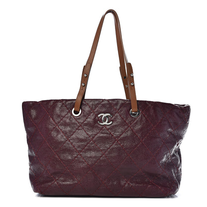 Chanel Glazed Calfskin Large On the Road Tote Plum 1 of 11