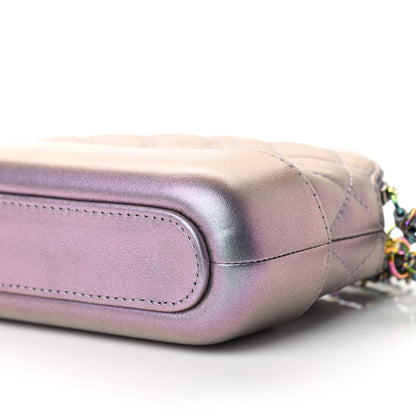 Chanel Iridescent Lambskin Calfskin Quilted Small Gabrielle Clutch With Chain Light Purple 11 of 11