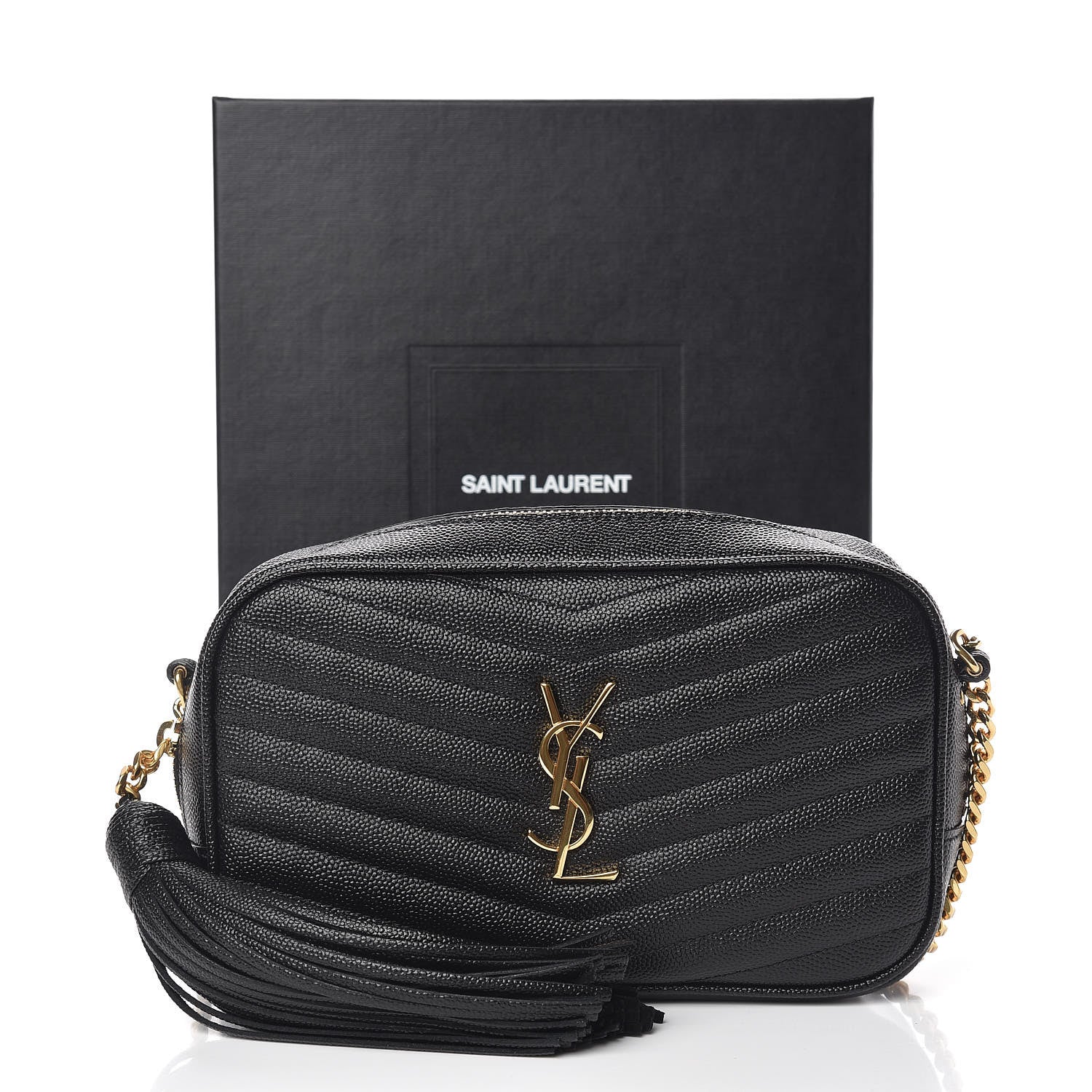 Saint Laurent Grain De Poudre Matelasse Monogram Mini Lou Camera Bag Black 10 of 10