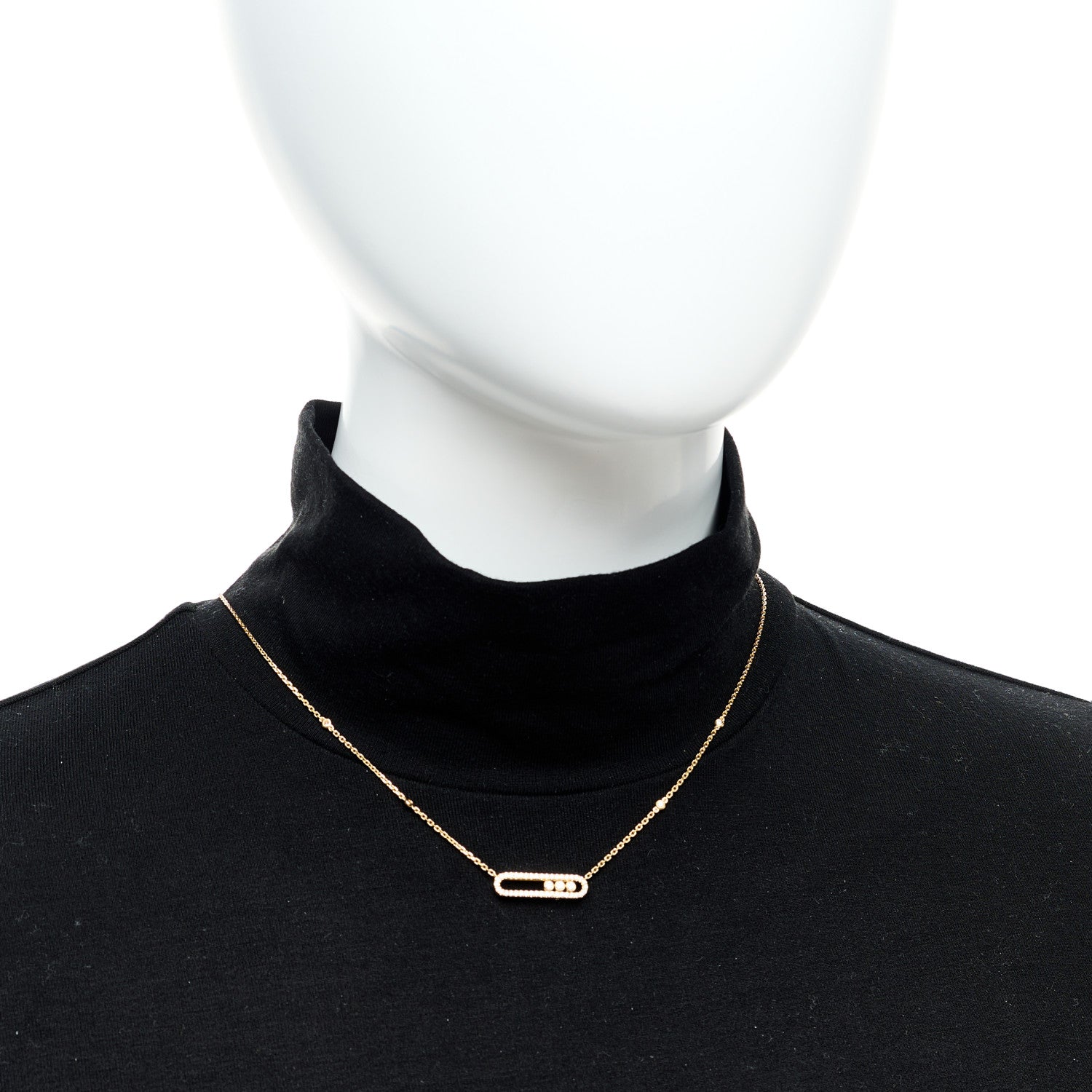 Messika 18K Yellow Gold Diamond Baby Move Classic Pave Necklace 2 of 5