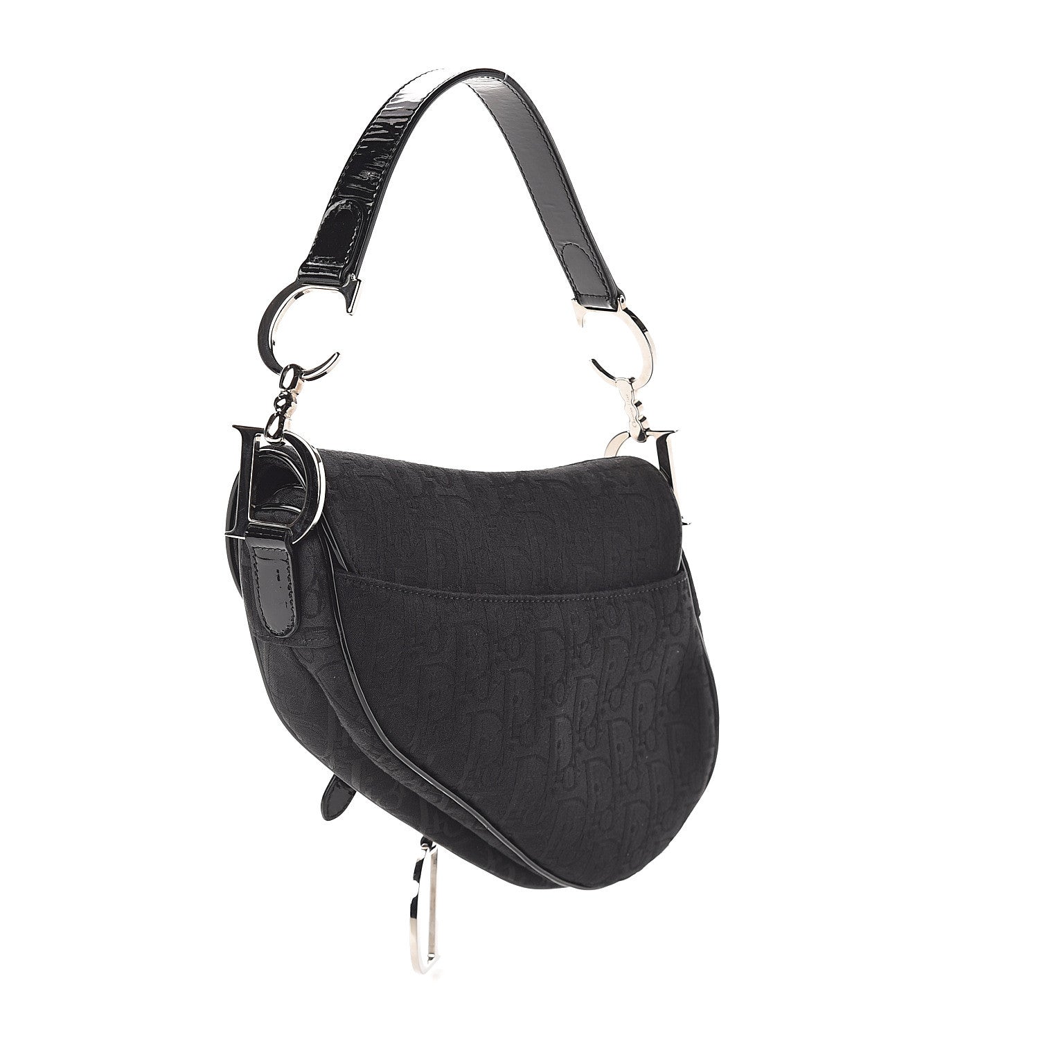 Christian Dior Monogram Saddle Bag Black 2 of 8