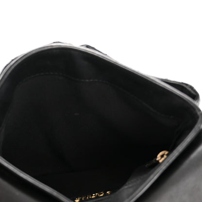Chanel Glazed Calfskin Quilted Double Pocket Crossbody Flap Black 5 of 15