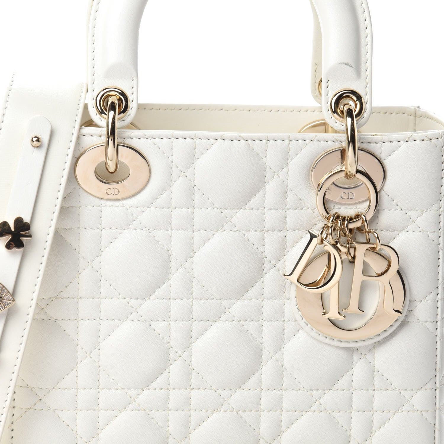 Christian Dior Lambskin Cannage Small My ABCDior Lady Dior White 11 of 12
