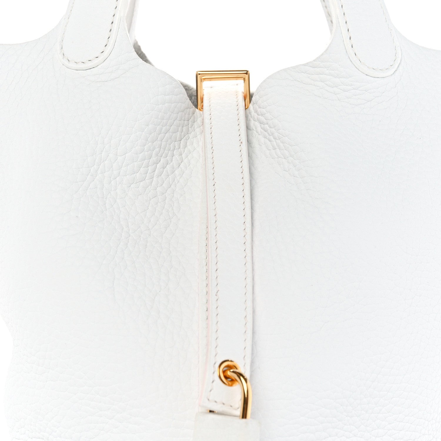 Hermes Taurillon Clemence Picotin Lock 18 PM White 8 of 13