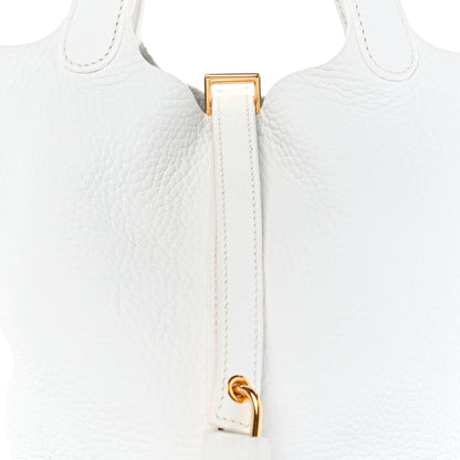 Hermes Taurillon Clemence Picotin Lock 18 PM White 8 of 13