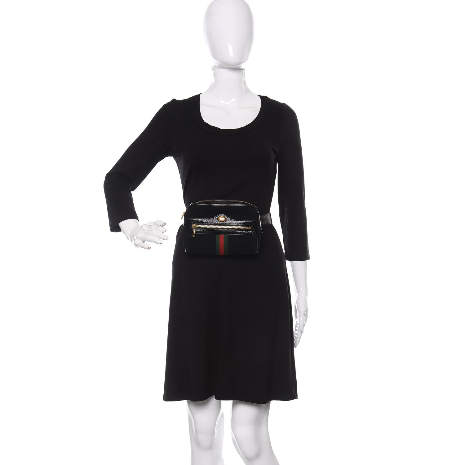 Gucci Suede Small Ophidia Belt Bag 85 34 Black 2 of 13